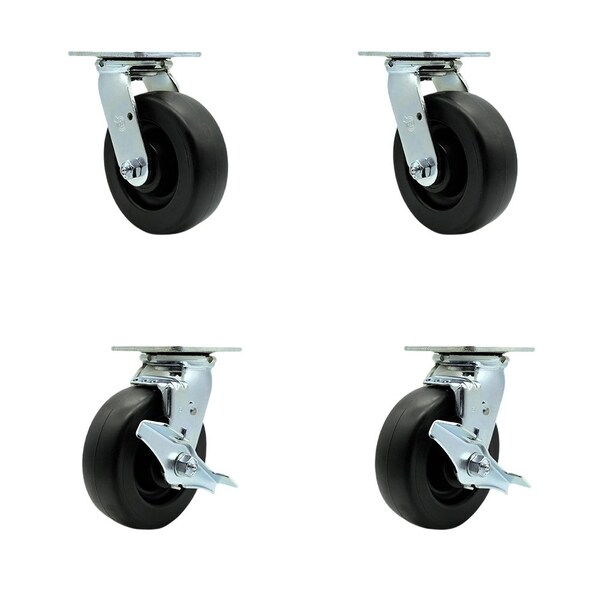 Tool Box Caster Wheel Set 6'' Polyolefin Swivel Casters, 4PK